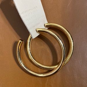 NWT Anthropologie Chunky Gold Hoop Earrings 2.5”